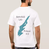 Butterfield Lake Witte Mannen Loon Familie T-shirt (Achterkant)