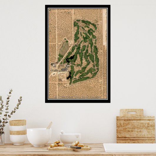 Butterfield Trail Golf Course Texas Satellite Map Poster (Keuken)