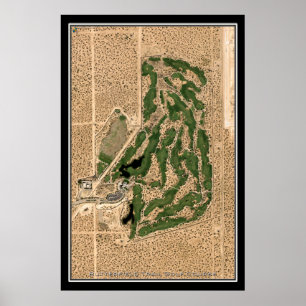 Butterfield Trail Golf Course Texas Satellite Map Poster