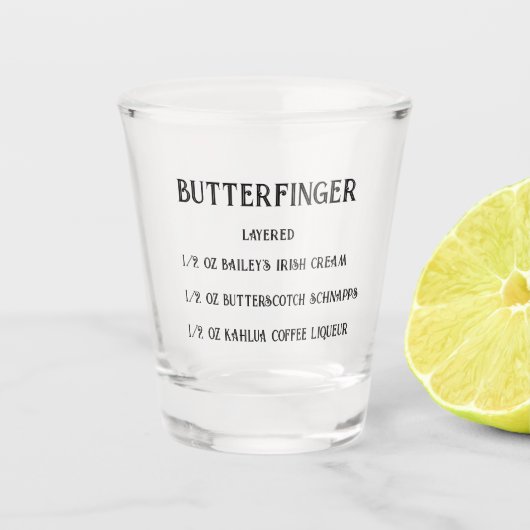 Butterfinger novelty shot glass shot glas (Voorkant)