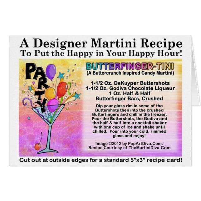 Butterfinger-Tini Martini Recept Kaart (Voorkant Horizontaal)