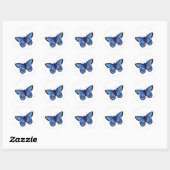 Butterfiy blauw ronde sticker (Vel)