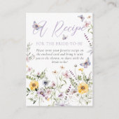 Butterflay Paarse Bloemen Vrijgezellenfeest recept Informatiekaartje (Voorkant)