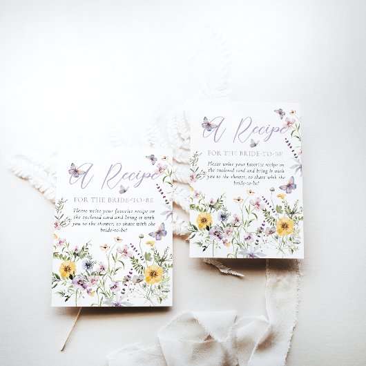 Butterflay Paarse Bloemen Vrijgezellenfeest recept Informatiekaartje