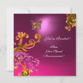 BUTTERFLES AMETHYST, paars lichtroze geel Kaart (Achterkant)