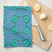 BUTTERFLES BLUE THEEDOEK (Quarter Fold)