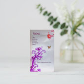 BUTTERFLES EN MAGISCH RODE PAARSE ZWEEFSELMONOGRAM VISITEKAARTJE (Staand voorkant)