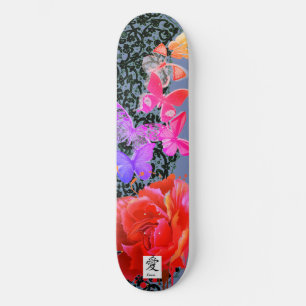 BUTTERFLES EN ROOS VAN DE KAMERBARE LACE VAN SKATE PERSOONLIJK SKATEBOARD