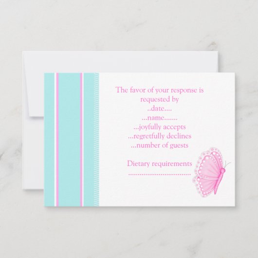 BUTTERFLES FLUTTER RSVP KAARTJE (Voorkant)