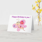 BUTTERFLES "HAPPY BIRTHDAY" KAART (Gele Bloem)
