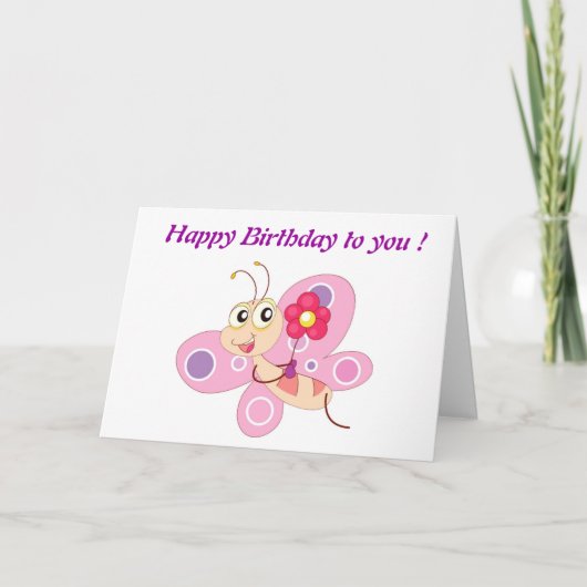 BUTTERFLES "HAPPY BIRTHDAY" KAART (Voorkant)