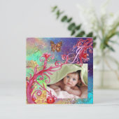 BUTTERFLES IN BLUE, BABY BOY SHOWER Photo Template Kaart (Staand voorkant)