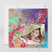 BUTTERFLES IN BLUE, BABY BOY SHOWER Photo Template Kaart (Voorkant)