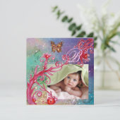 BUTTERFLES IN BLUE, BABY BOY SHOWER Photo Template Kaart (Staand voorkant)