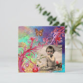 BUTTERFLES IN BLUE, BABY BOY SHOWER Photo Template Kaart (Staand voorkant)