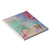 BUTTERFLES IN BLUE GREEN SPARKLES NOTITIEBLOK (Schuin)