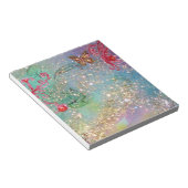 BUTTERFLES IN BLUE GREEN SPARKLES NOTITIEBLOK (Schuin)