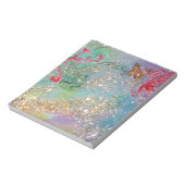 BUTTERFLES IN BLUE GREEN SPARKLES NOTITIEBLOK (Linkerzijde)