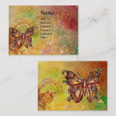 BUTTERFLES IN GOLD GELLOW GROENE RODE BROWN SPARKL VISITEKAARTJE (Voorkant / Achterkant)