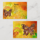 BUTTERFLES IN GOLD GELLOW GROENE RODE BROWN SPARKL VISITEKAARTJE (Voorkant / Achterkant)