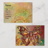 BUTTERFLES IN GOLD GELLOW GROENE RODE BROWN SPARKL VISITEKAARTJE (Voorkant / Achterkant)