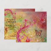 BUTTERFLES IN GOLD SPARKLES 2 , Bırthday Party 1 Kaart (Voorkant / Achterkant)