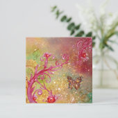 BUTTERFLES IN GOLD SPARKLES 2 , Bırthday Party 1 Kaart (Staand voorkant)