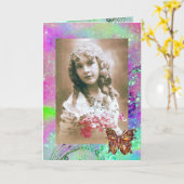 BUTTERFLES IN GOLD SPARKLES Fotosjabloon Kaart (Gele Bloem)