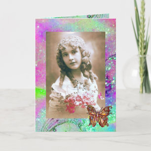 BUTTERFLES IN GOLD SPARKLES Fotosjabloon Kaart