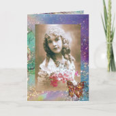 BUTTERFLES IN GOLD SPARKLES Fotosjabloon Kaart (Voorkant)