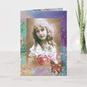 BUTTERFLES IN GOLD SPARKLES Fotosjabloon Kaart