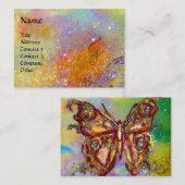 BUTTERFLES IN GOUD GEEL GROENE SPARKELS VISITEKAARTJE (Voorkant / Achterkant)