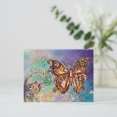 BUTTERFLES IN GOUDEN SPARKLES BRIEFKAART (Staand voorkant)