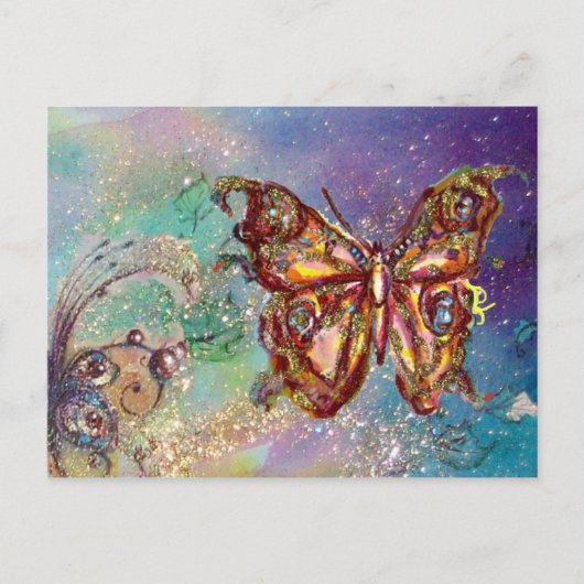 BUTTERFLES IN GOUDEN SPARKLES BRIEFKAART (Voorkant)