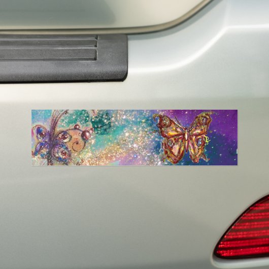BUTTERFLES IN GOUDEN SPARKLES BUMPERSTICKER (Op auto)