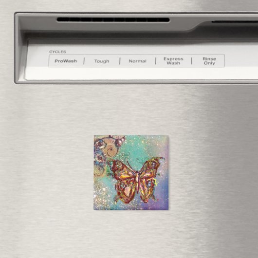 BUTTERFLES IN GOUDEN SPARKLES MAGNEET (Insitu (Vaatwasser))