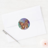 BUTTERFLES IN GOUDEN SPARKLES RONDE STICKER (Envelop)