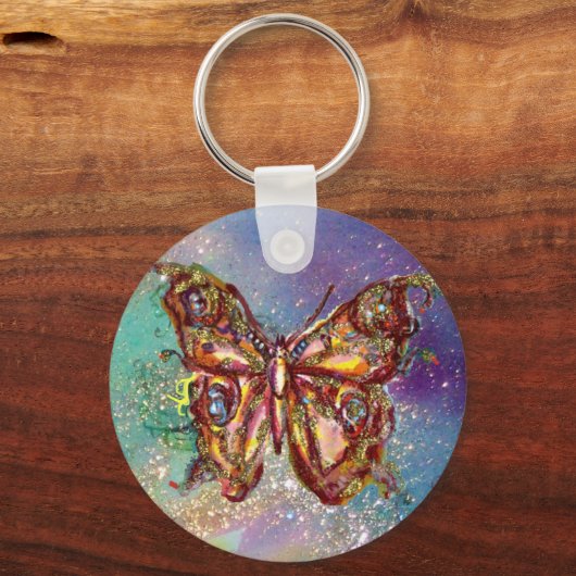 BUTTERFLES IN GOUDEN SPARKLES SLEUTELHANGER (Voorkant)