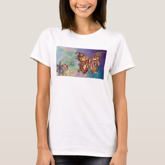 BUTTERFLES IN GOUDEN SPARKLES T-SHIRT (Voorkant)
