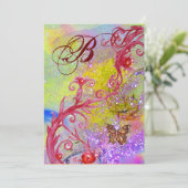 BUTTERFLES IN PAARSE SPARKLE 2 Weddenschap Kaart (Staand voorkant)