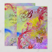BUTTERFLES IN PAARSE SPARKLE 2 Weddenschap Kaart (Voorkant / Achterkant)