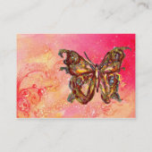 BUTTERFLES IN PINK FUCHSIA GOLD SPARKLES VISITEKAARTJE (Achterkant)