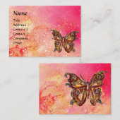 BUTTERFLES IN PINK FUCHSIA GOLD SPARKLES VISITEKAARTJE (Voorkant / Achterkant)