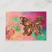 BUTTERFLES IN PINK FUCHSIA GOLD SPARKLES VISITEKAARTJE (Achterkant)