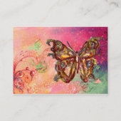 BUTTERFLES IN PINK FUCHSIA GOLD SPARKLES VISITEKAARTJE (Achterkant)