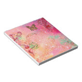 BUTTERFLES IN PINK FUCHSIA SPARKLES NOTITIEBLOK (Schuin)
