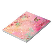 BUTTERFLES IN PINK FUCHSIA SPARKLES NOTITIEBLOK (Linkerzijde)