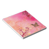 BUTTERFLES IN PINK FUCHSIA SPARKLES NOTITIEBLOK (Schuin)