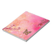 BUTTERFLES IN PINK FUCHSIA SPARKLES NOTITIEBLOK (Linkerzijde)