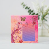 BUTTERFLES IN PINK SPARKLES Weduwfotosjabloon Kaart (Staand voorkant)
